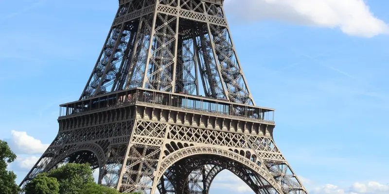 Eiffel Tower located on the Champ de Mars in Paris, France