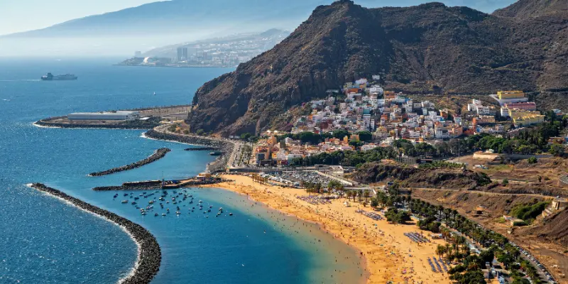 Playa de Las Teresitas, a famous beach located in Santa Cruz de Tenerife